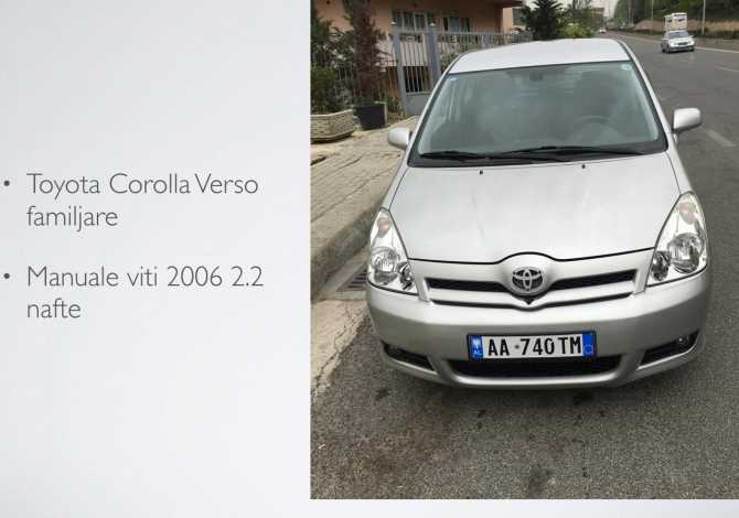 Car Rental Toyota 2006 supplied with Diesel Car Rental in Tirana near the "Blloku/Liqeni Artificial" area .This M